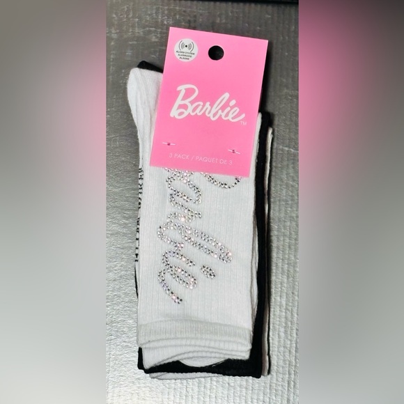 Barbie Accessories - Barbie Rhinestone 3-Pack of Women’s Crew Socks